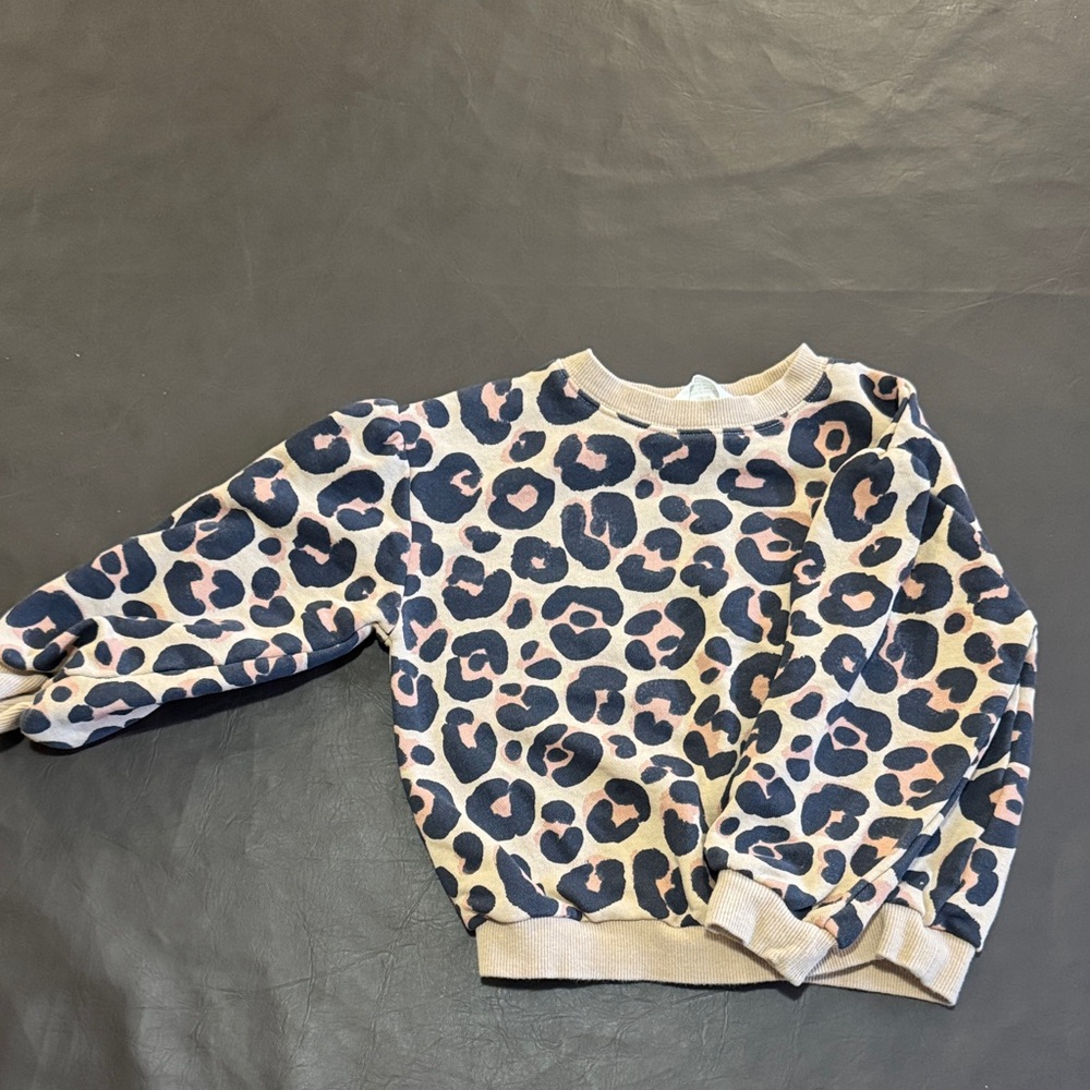 H&M Leopard Print Crewneck Sweater - Tan & Black